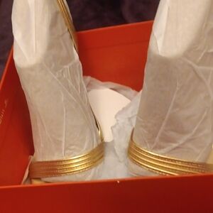 ANTONIO MELANI Gold Strappy Heels